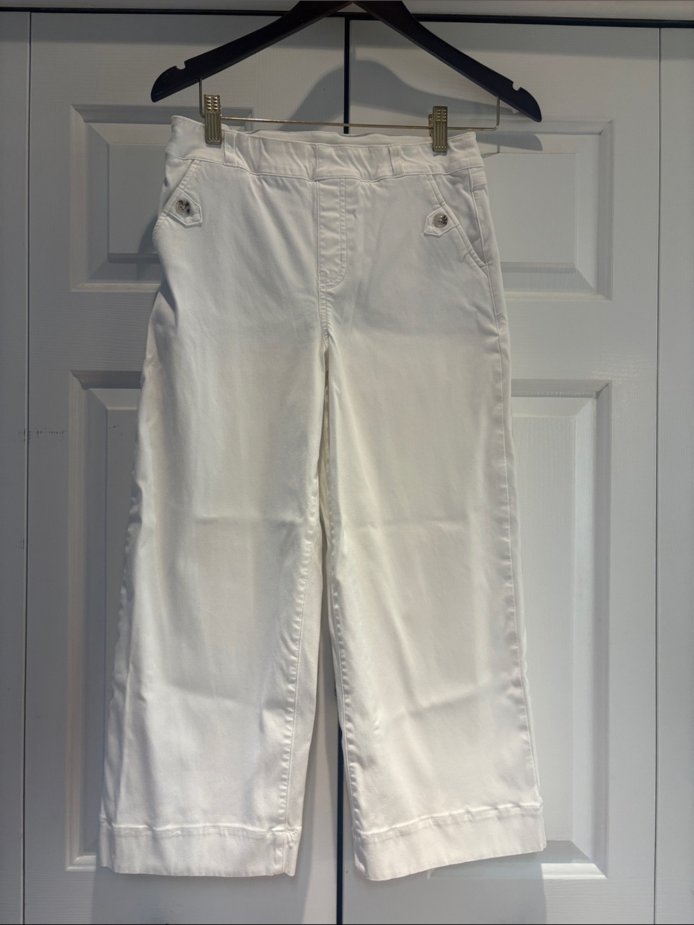 SPANX White Womens Chino-Style Cropped Pants